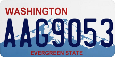 WA license plate AAG9053