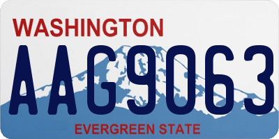WA license plate AAG9063