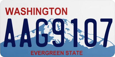 WA license plate AAG9107