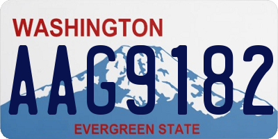 WA license plate AAG9182