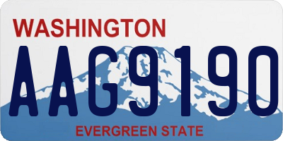 WA license plate AAG9190
