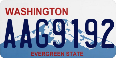 WA license plate AAG9192