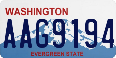 WA license plate AAG9194