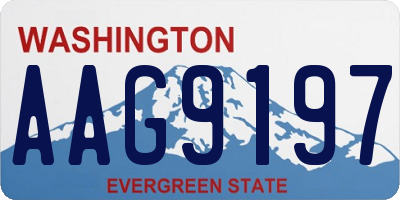 WA license plate AAG9197