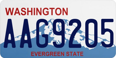 WA license plate AAG9205