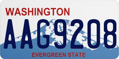 WA license plate AAG9208