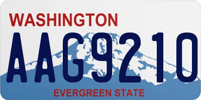 WA license plate AAG9210