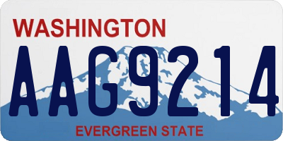 WA license plate AAG9214