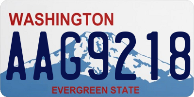 WA license plate AAG9218