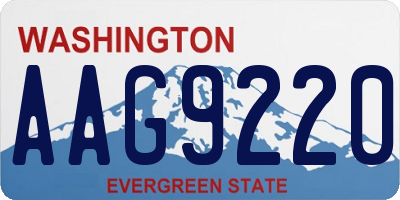 WA license plate AAG9220