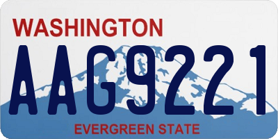 WA license plate AAG9221