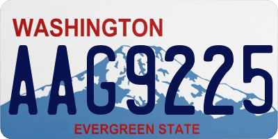 WA license plate AAG9225