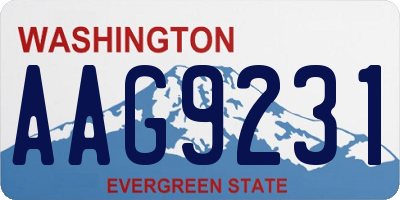 WA license plate AAG9231