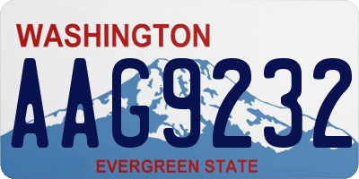 WA license plate AAG9232