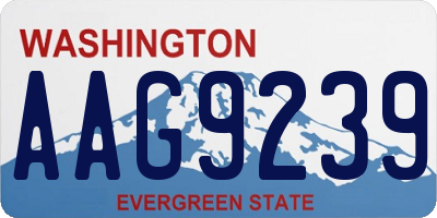 WA license plate AAG9239