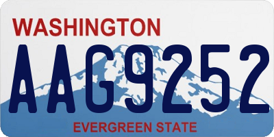 WA license plate AAG9252