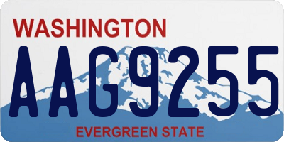 WA license plate AAG9255