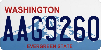 WA license plate AAG9260
