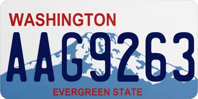 WA license plate AAG9263