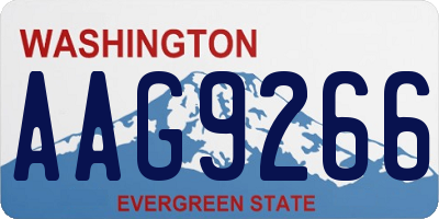 WA license plate AAG9266