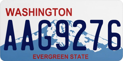 WA license plate AAG9276