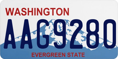 WA license plate AAG9280
