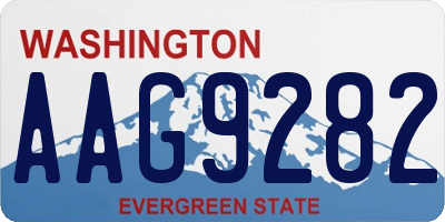 WA license plate AAG9282