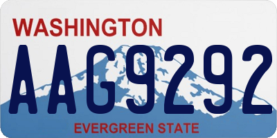 WA license plate AAG9292
