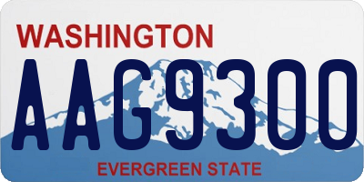 WA license plate AAG9300