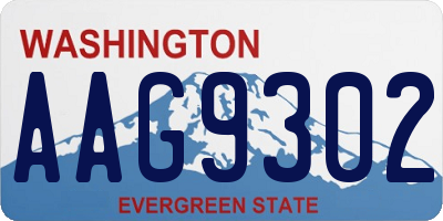WA license plate AAG9302