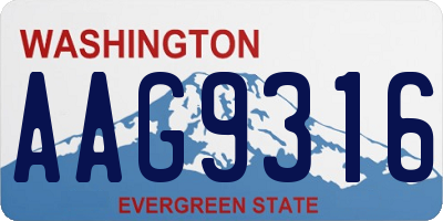 WA license plate AAG9316