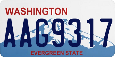WA license plate AAG9317