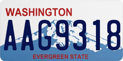 WA license plate AAG9318