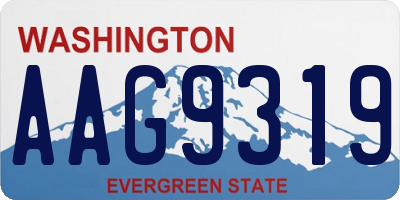 WA license plate AAG9319