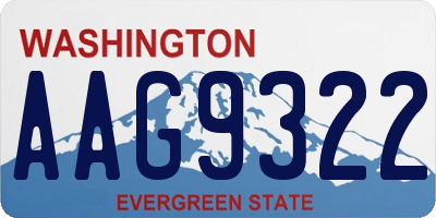 WA license plate AAG9322