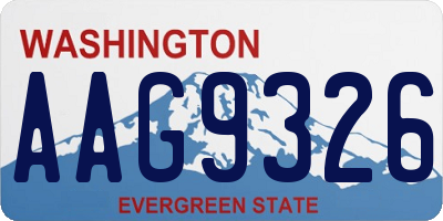 WA license plate AAG9326
