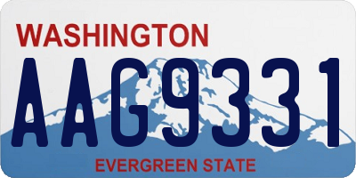 WA license plate AAG9331