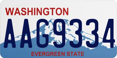 WA license plate AAG9334