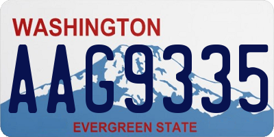 WA license plate AAG9335