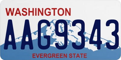 WA license plate AAG9343