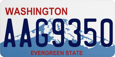 WA license plate AAG9350