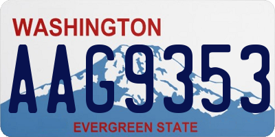 WA license plate AAG9353