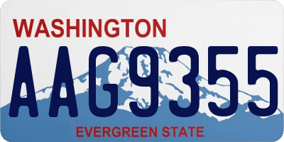 WA license plate AAG9355