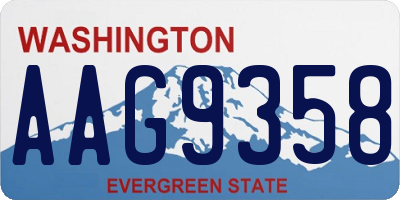 WA license plate AAG9358