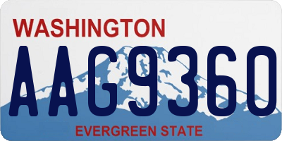 WA license plate AAG9360