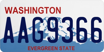 WA license plate AAG9366