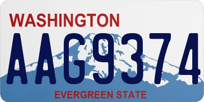 WA license plate AAG9374