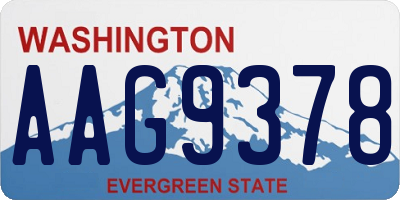 WA license plate AAG9378