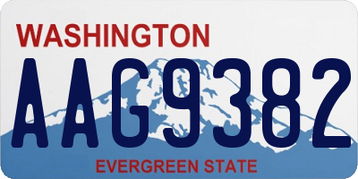 WA license plate AAG9382