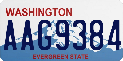 WA license plate AAG9384